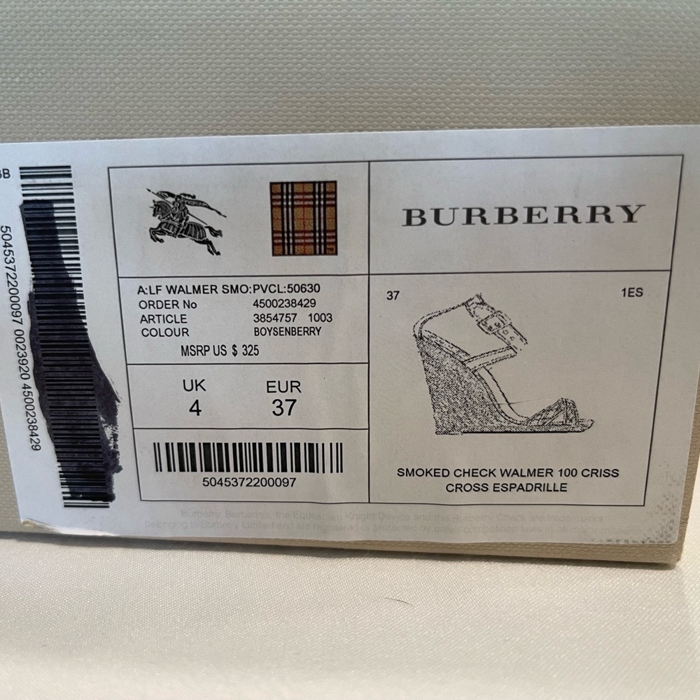 Burberry | Nova Check Espadrilles | 37 | Burgundy - Picture 2 of 11